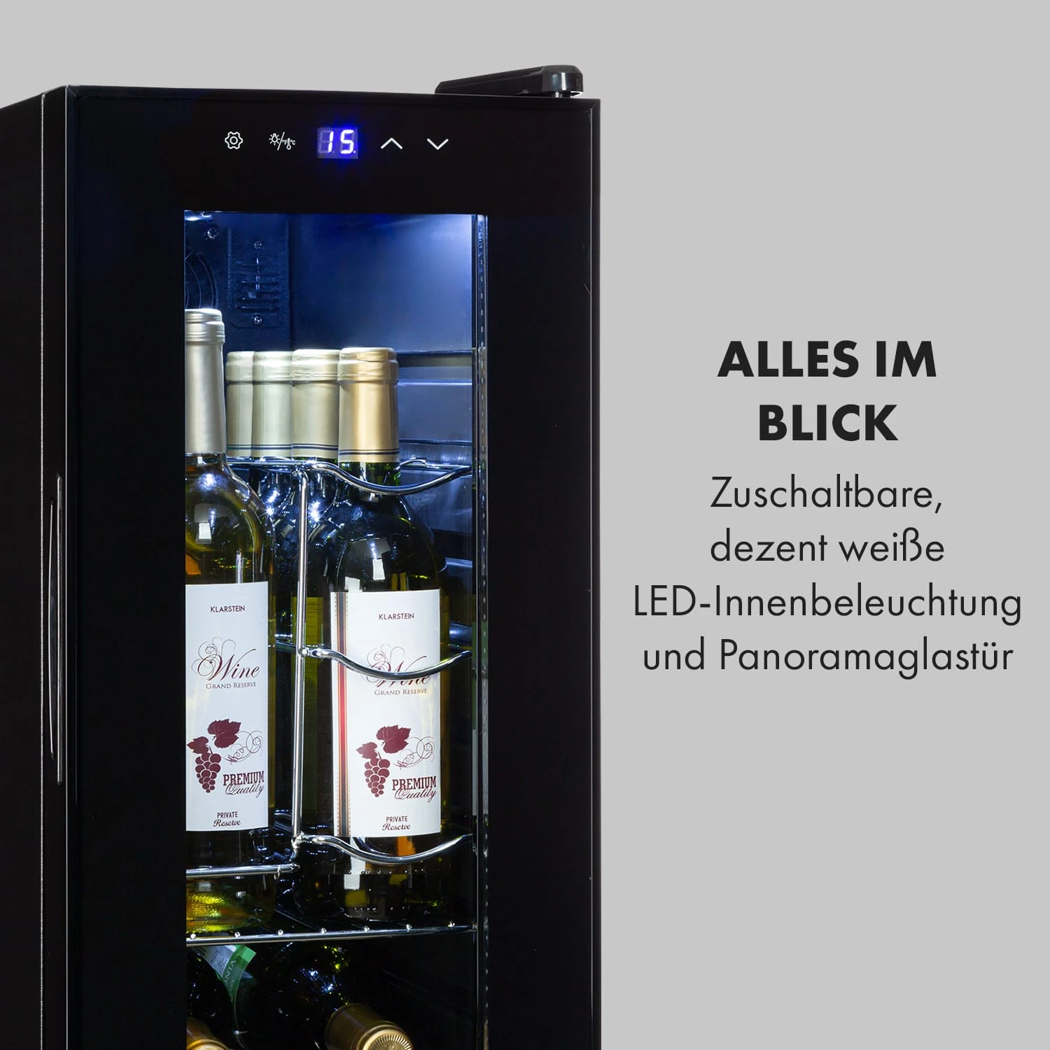 Shiraz 12 Slim Uno Weinkühlschrank 32l/12Fl.Touch 85 W 5-18 °C LED 9 Shiraz 12 Slim Uno Weinkühlschrank 32l/12Fl.Touch 85 W 5-18 °C LED – Bild 7