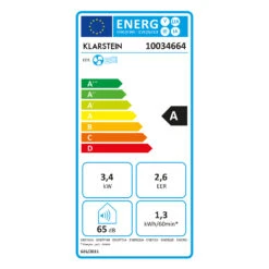 Klarstein Kraftwerk Smart 12K Klimaanlage 3-in-1 12000 BTU App -Klarstein 10034664 energy label