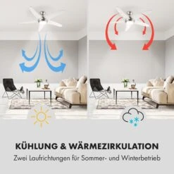 Bolero 2-in-1-Deckenventilator 134cm Leuchte 55W Fernbedienung Weiß 13 Bolero 2-in-1-Deckenventilator 134cm Leuchte 55W Fernbedienung Weiß -Klarstein 10034683 de 0004 logo
