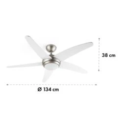 Bolero 2-in-1-Deckenventilator 134cm Leuchte 55W Fernbedienung Weiß 16 Bolero 2-in-1-Deckenventilator 134cm Leuchte 55W Fernbedienung Weiß -Klarstein 10034683 yy 0007 logo Klarstein Bolero 2in1 Deckenventilator weiss