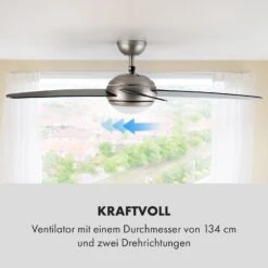 Bolero 2-in-1-Deckenventilator 134cm Leuchte 55W Fernbedienung Schwarz -Klarstein 10034684 de 0005 logo