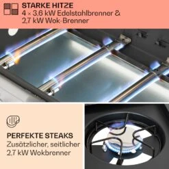 Tomahawk Gasgrill 4x3,6 KW + 2,7 KW Brenner 66x43,5 Cm Grill Edelstahl 12 Tomahawk Gasgrill 4x3,6 KW + 2,7 KW Brenner 66x43,5 Cm Grill Edelstahl -Klarstein 10034710 de 0003 usp