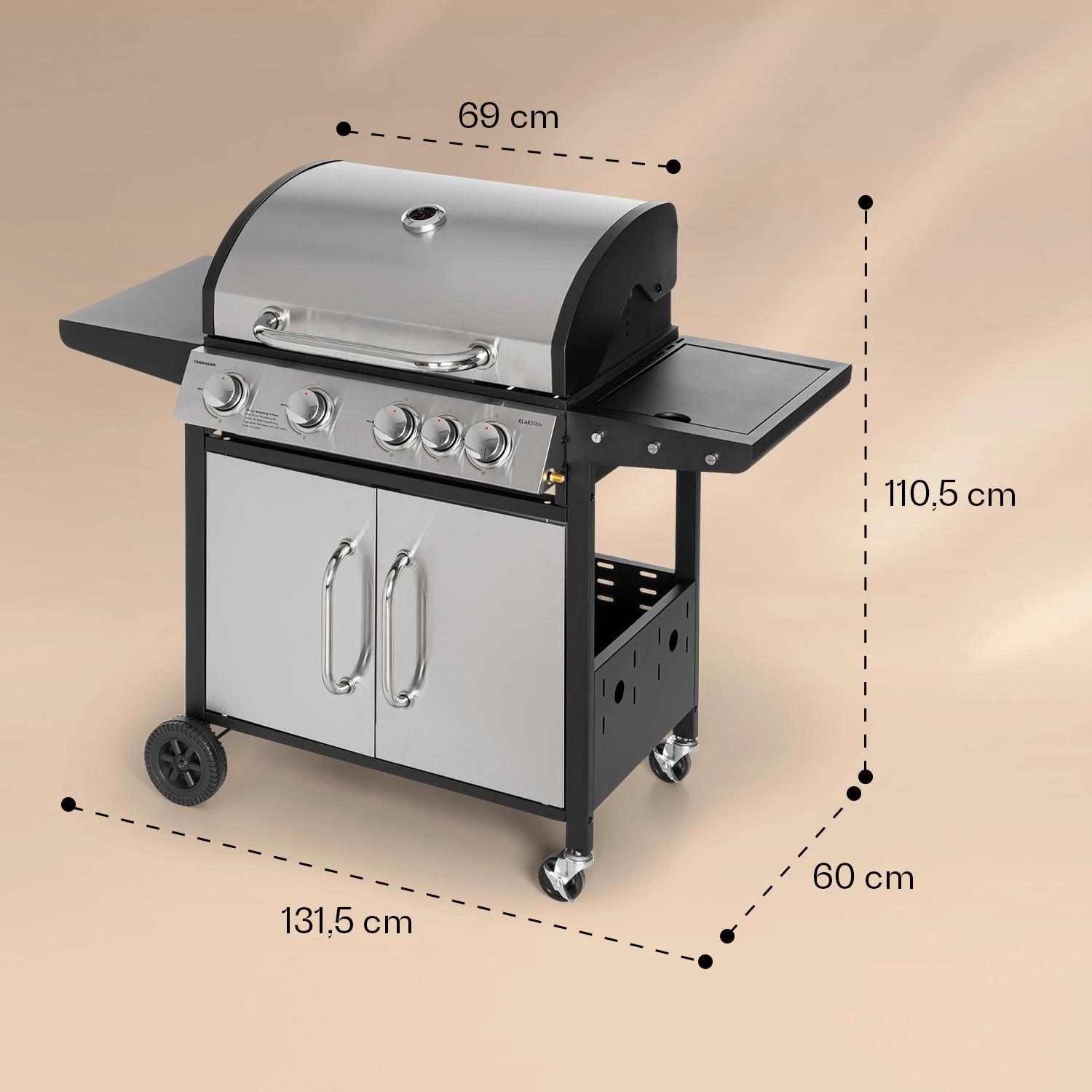 Tomahawk Gasgrill 4x3,6 KW + 2,7 KW Brenner 66x43,5 Cm Grill Edelstahl 10 Tomahawk Gasgrill 4x3,6 KW + 2,7 KW Brenner 66x43,5 Cm Grill Edelstahl – Bild 8