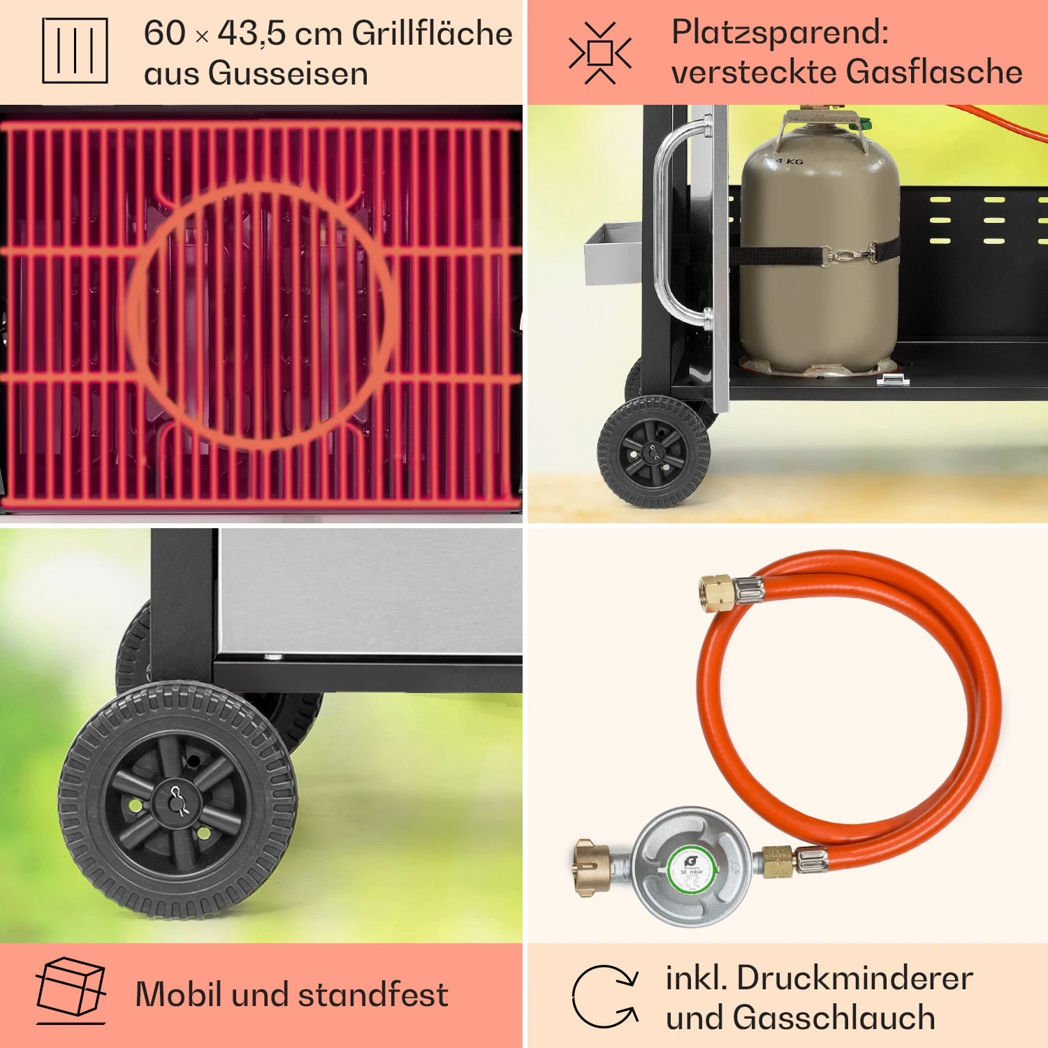 Tomahawk Gasgrill 3 X 3,6 KW Brenner 60 X 43,5 Cm Grill Edelstahl 7 Tomahawk Gasgrill 3 X 3,6 KW Brenner 60 X 43,5 Cm Grill Edelstahl – Bild 5
