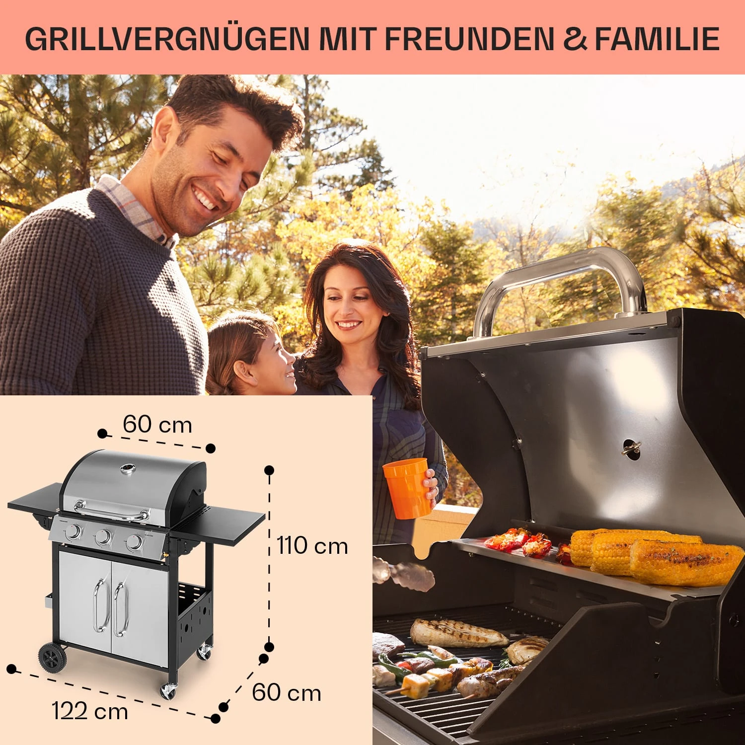 Tomahawk Gasgrill 3 X 3,6 KW Brenner 60 X 43,5 Cm Grill Edelstahl 8 Tomahawk Gasgrill 3 X 3,6 KW Brenner 60 X 43,5 Cm Grill Edelstahl – Bild 6