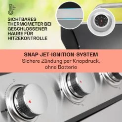 Tomahawk Gasgrill 5x3,6 KW + 2,7 KW Brenner 80x43,5 Cm Grill Edelstahl 12 Tomahawk Gasgrill 5x3,6 KW + 2,7 KW Brenner 80x43,5 Cm Grill Edelstahl -Klarstein 10034712 de 0004 usp