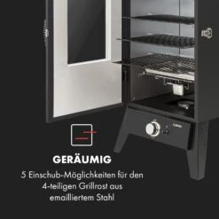 Pasadena Gas-Räuchergrill 2,5 KW Heizleistung 180 °C / 350 °F Max. 16 Pasadena Gas-Räuchergrill 2,5 KW Heizleistung 180 °C / 350 °F Max. -Klarstein 10034818 de 0005 logo