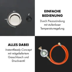 Pasadena Gas-Räuchergrill 2,5 KW Heizleistung 180 °C / 350 °F Max. 19 Pasadena Gas-Räuchergrill 2,5 KW Heizleistung 180 °C / 350 °F Max. -Klarstein 10034818 de 0008 logo