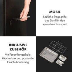 Pasadena Gas-Räuchergrill 2,5 KW Heizleistung 180 °C / 350 °F Max. 20 Pasadena Gas-Räuchergrill 2,5 KW Heizleistung 180 °C / 350 °F Max. -Klarstein 10034818 de 0009 logo