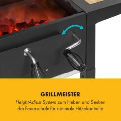 Meat Machine Holzkohlegrill BBQ 45x32,5cm Thermometer Bodenrollen 14 Meat Machine Holzkohlegrill BBQ 45x32,5cm Thermometer Bodenrollen -Klarstein 10034819 de 0004 logo