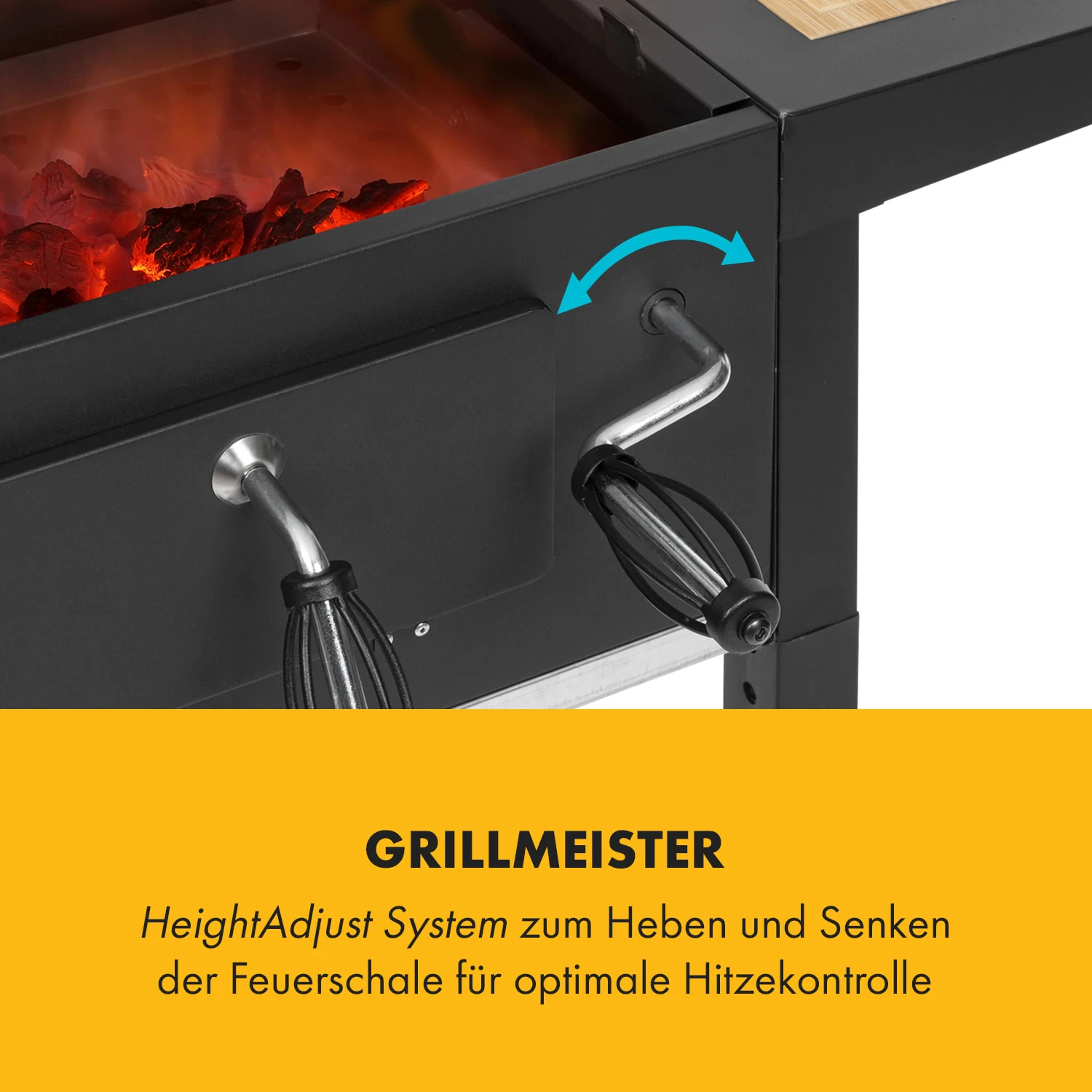 Meat Machine Holzkohlegrill BBQ 45x32,5cm Thermometer Bodenrollen 6 Meat Machine Holzkohlegrill BBQ 45x32,5cm Thermometer Bodenrollen – Bild 4