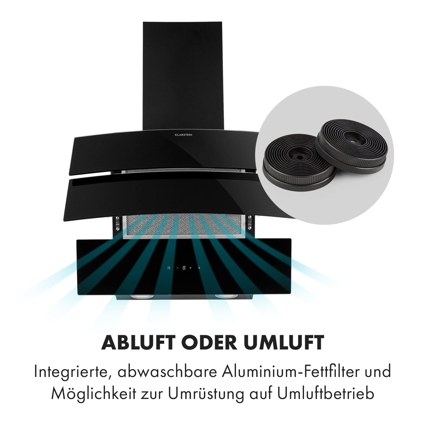 Antonia Dunstabzugshaube Kopffrei 60cm 350m³/h Touch-Bedienfeld Glas 5 Antonia Dunstabzugshaube Kopffrei 60cm 350m³/h Touch-Bedienfeld Glas – Bild 3