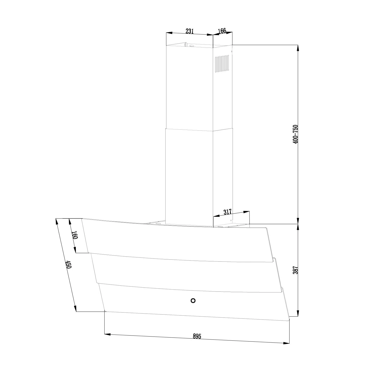 Antonia Dunstabzugshaube Kopffrei 90cm 350m³/h Touch-Bedienfeld Glas 12 Antonia Dunstabzugshaube Kopffrei 90cm 350m³/h Touch-Bedienfeld Glas – Bild 10