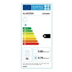Elizabeth Einbaubackofen Retro 2200W 70L 50 - 250 °C Timer Display 19 Elizabeth Einbaubackofen Retro 2200W 70L 50 - 250 °C Timer Display -Klarstein 10034881 energy label