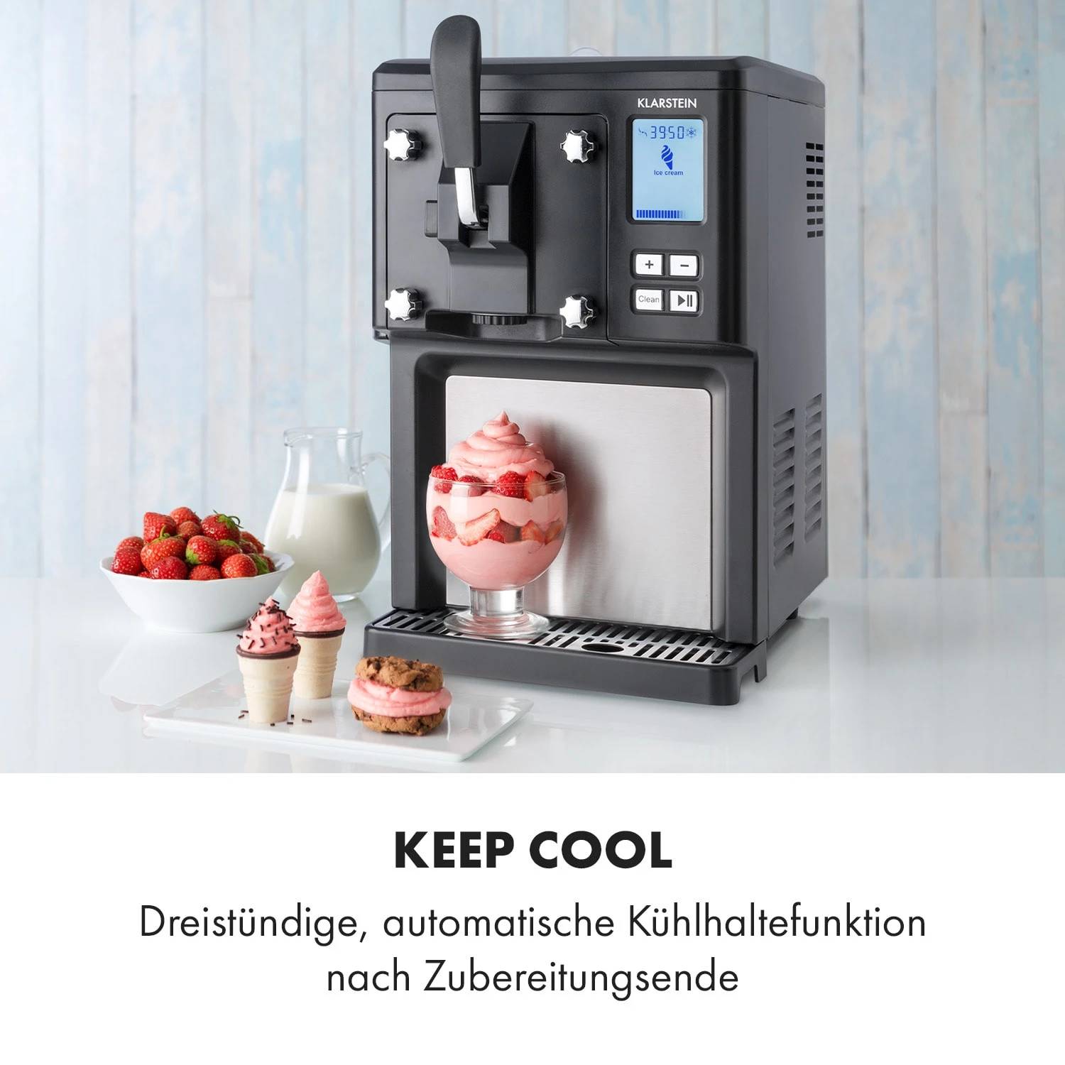 Sweet Sundae Eiscrememaschine Kompressor 1,5l Edelstahl Schwarz 8 Sweet Sundae Eiscrememaschine Kompressor 1,5l Edelstahl Schwarz – Bild 6