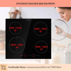 Virtuosa EcoAdapt Induktionskochfeld 4 Zonen 7200W Glas Schwarz 12 Virtuosa EcoAdapt Induktionskochfeld 4 Zonen 7200W Glas Schwarz -Klarstein 10034948 de 0003 usp
