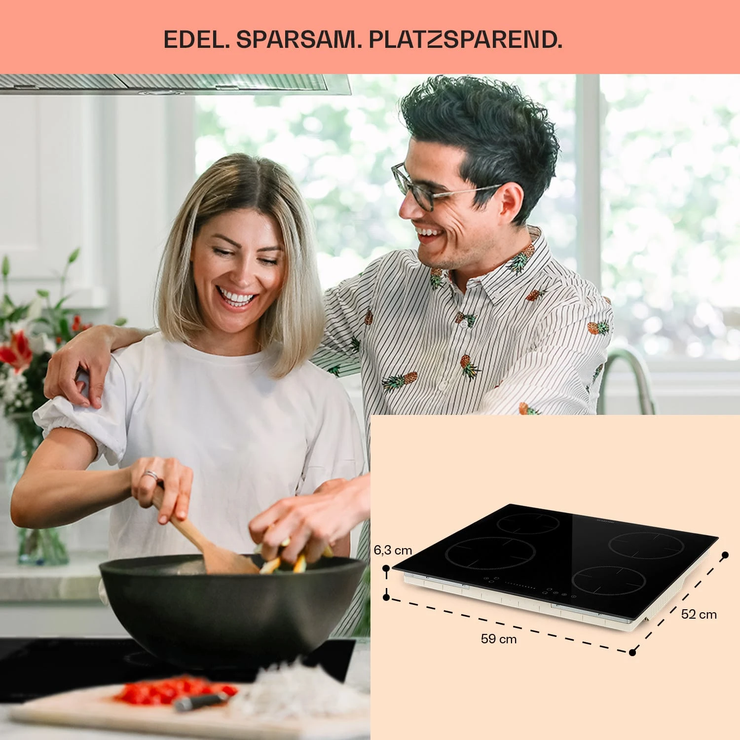 Virtuosa EcoAdapt Induktionskochfeld 4 Zonen 7200W Glas Schwarz 8 Virtuosa EcoAdapt Induktionskochfeld 4 Zonen 7200W Glas Schwarz – Bild 6