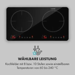 Cookio Kochfeld Induktion Freistehend 3500 W Bis 240 °C Glaskeramik 14 Cookio Kochfeld Induktion Freistehend 3500 W Bis 240 °C Glaskeramik -Klarstein 10034949 de 0004 logo
