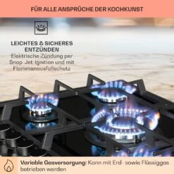 Alchemist 5 Zonen Gaskochfeld Aluminium-Brenner Glaskeramik Schwarz 15 Alchemist 5 Zonen Gaskochfeld Aluminium-Brenner Glaskeramik Schwarz -Klarstein 10034970 de 0005 usp