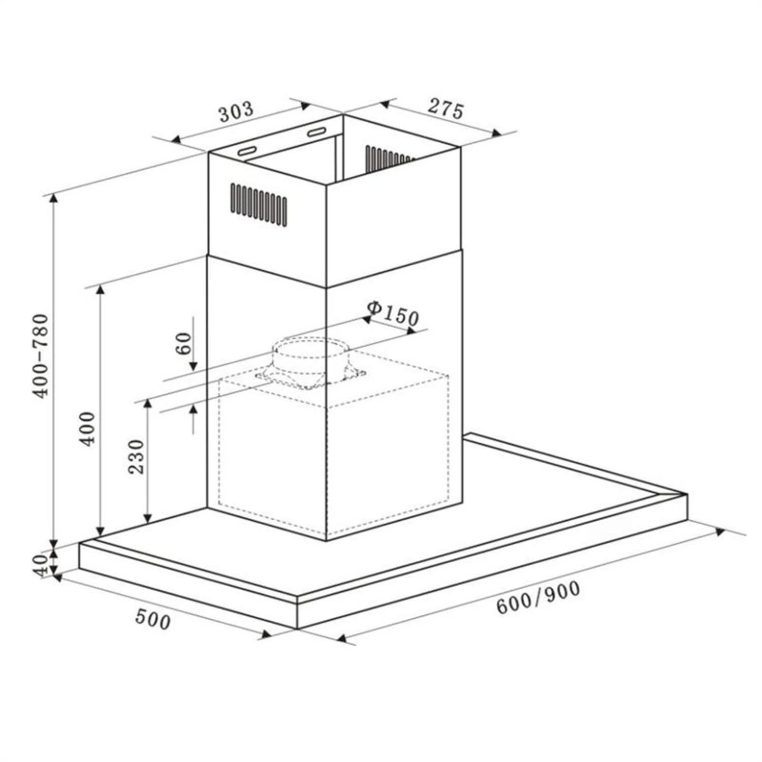 Limelight Dunstabzugshaube 90cm Wandhaube 600m³/h Edelstahl 11 Limelight Dunstabzugshaube 90cm Wandhaube 600m³/h Edelstahl – Bild 9