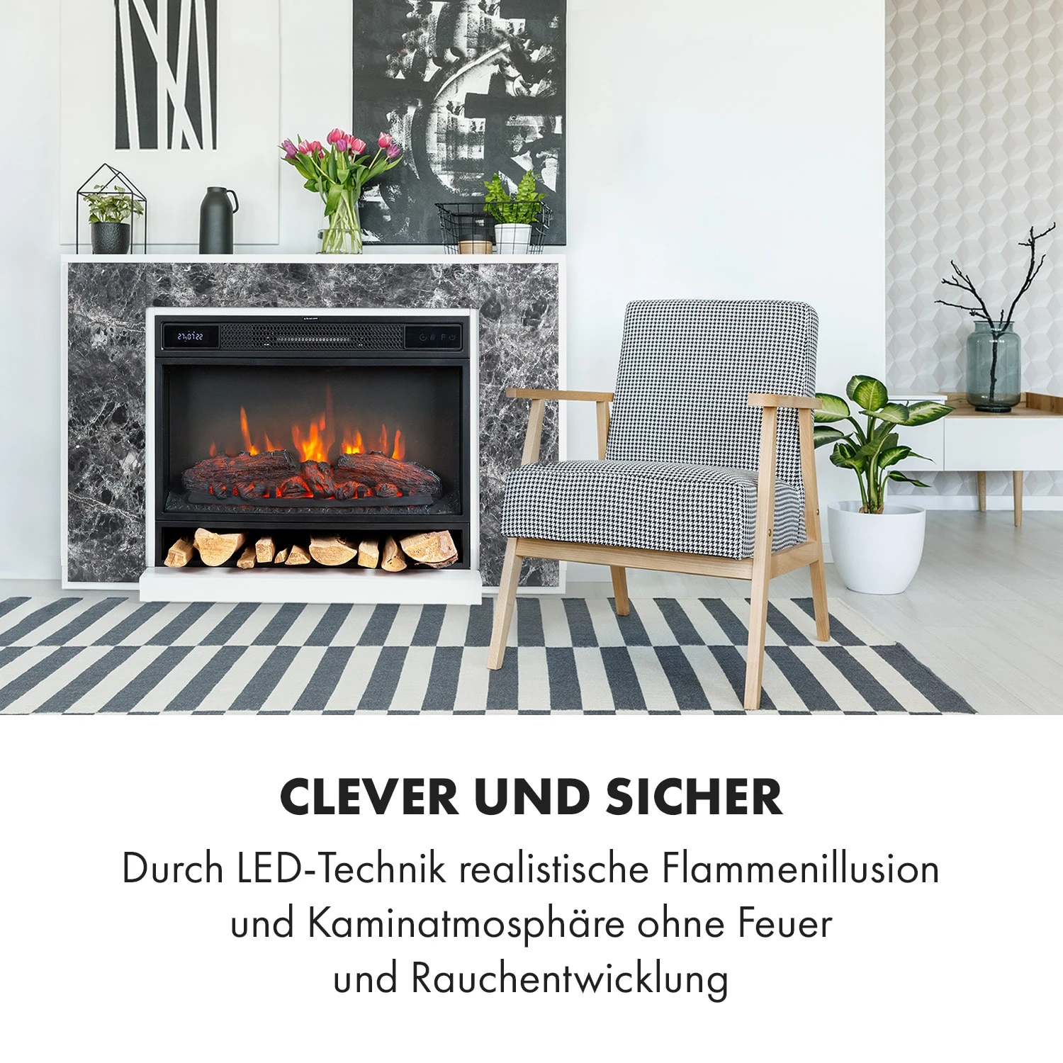 Vulsini Nightfall Elektrokamin 1900 W LED-Technik Fernbedienung 4 Vulsini Nightfall Elektrokamin 1900 W LED-Technik Fernbedienung – Bild 2
