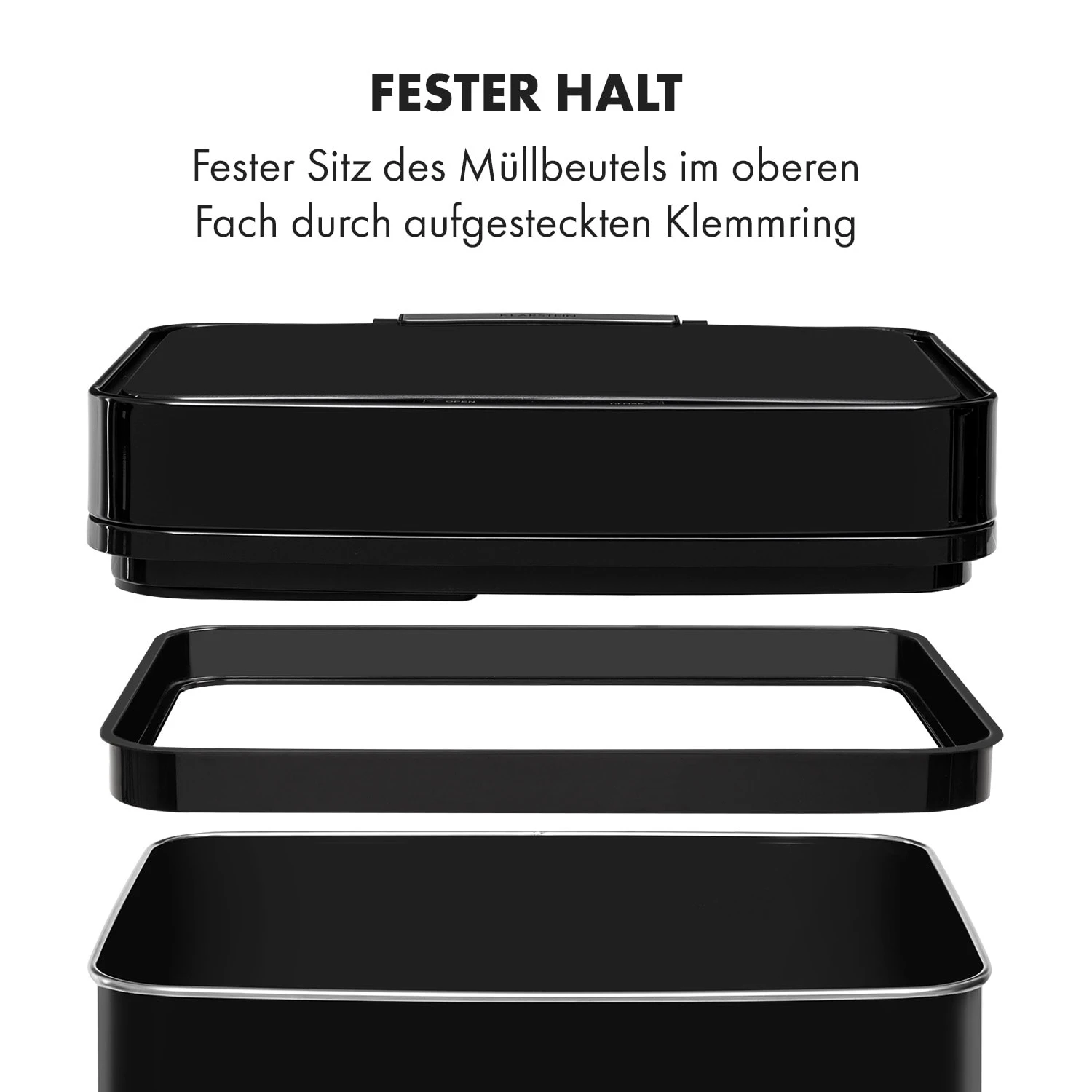 Touchless Black Stainless Steel Müllsammler Sensor 72L 4 Behälter ABS / PP / Edelstahl Schwarz 11 Touchless Black Stainless Steel Müllsammler Sensor 72L 4 Behälter ABS / PP / Edelstahl Schwarz – Bild 9