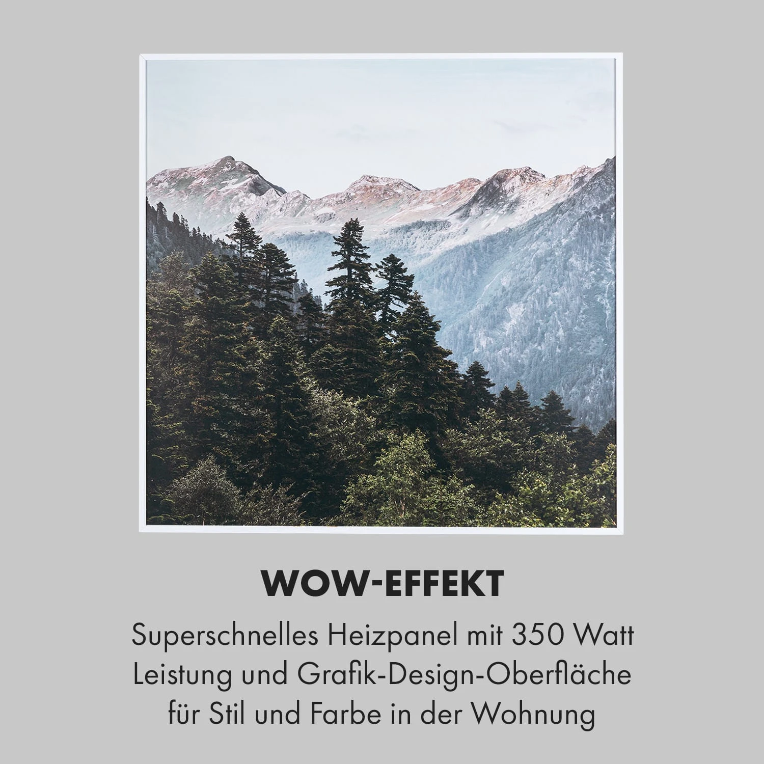 Wonderwall Air Art Smart Infrarotheizung 60x60cm 350W Wandinstallation App-Steuerung Berge 7 Wonderwall Air Art Smart Infrarotheizung 60x60cm 350W Wandinstallation App-Steuerung Berge – Bild 5