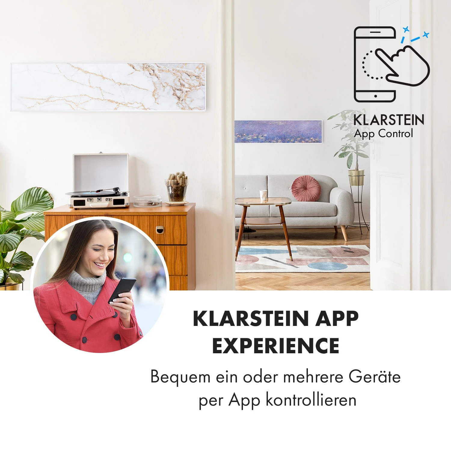 Wonderwall Air Art Smart Infrarotheizung 60x60cm 350W Wandinstallation App-Steuerung Marmor II 4 Wonderwall Air Art Smart Infrarotheizung 60x60cm 350W Wandinstallation App-Steuerung Marmor II – Bild 2