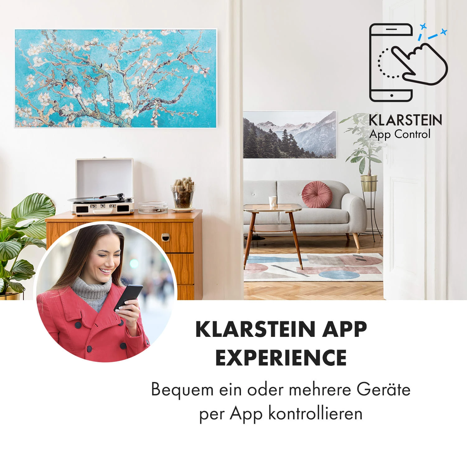 Wonderwall Air Art Smart Infrarotheizung 120x60cm 700W Wandinstallation App-Steuerung Mandelblüten 4 Wonderwall Air Art Smart Infrarotheizung 120x60cm 700W Wandinstallation App-Steuerung Mandelblüten – Bild 2