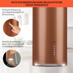 Beretta Inselabzugshaube Ø35cm Ab-/Umluft 650m³/h LED Aktivkohlefilter 14 Beretta Inselabzugshaube Ø35cm Ab-/Umluft 650m³/h LED Aktivkohlefilter -Klarstein 10035166 de 0004 usp