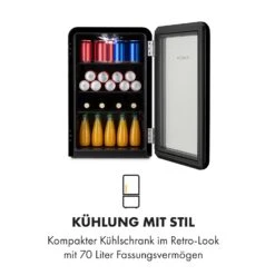 PopLife Getränkekühler Kühlschrank 70 Liter 0-10 °C Retro-Design LED 13 PopLife Getränkekühler Kühlschrank 70 Liter 0-10 °C Retro-Design LED -Klarstein 10035178 de 0003 logo