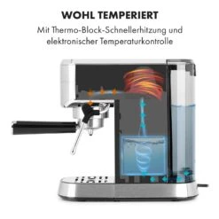 Futura Espressomaker 20 Bar 1450 Watt 20 Bar Wassertank: 1,25 Liter Rostfreier Edelstahl -Klarstein 10035183 de 0003 logo