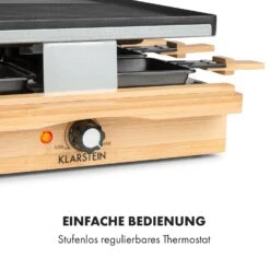 Tournedo Raclette 1200W Aluminiumguss 8 Personen Holz-Dekor 16 Tournedo Raclette 1200W Aluminiumguss 8 Personen Holz-Dekor -Klarstein 10035219 de 0006 logo