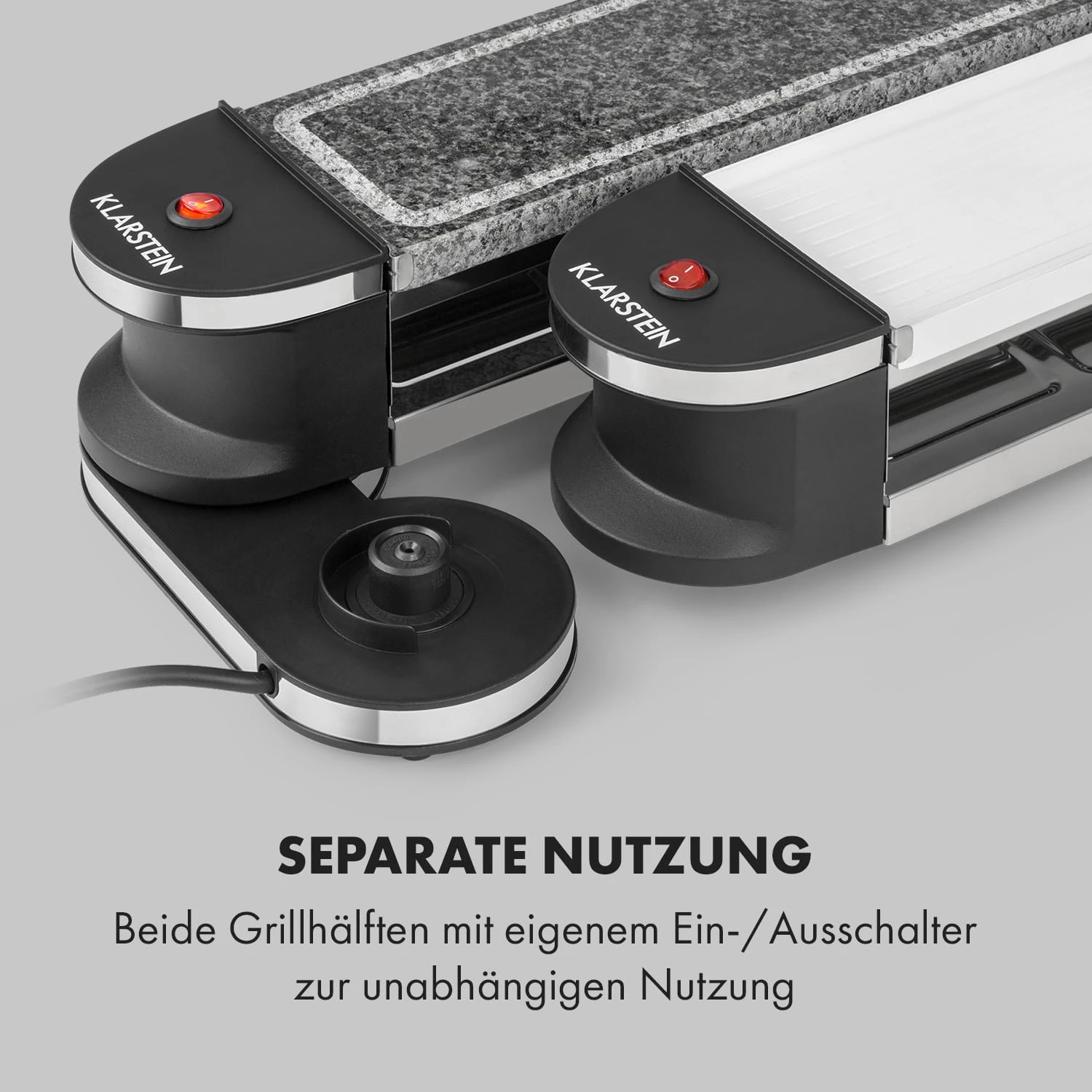 Tenderloin 50/50 Raclette-Grill 1200W 8 Personen Natursteinplatte Metallgrillplatte 7 Tenderloin 50/50 Raclette-Grill 1200W 8 Personen Natursteinplatte Metallgrillplatte – Bild 5