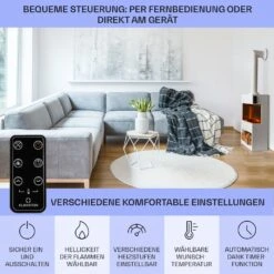 Zermatt Elektrischer Kamin 900/1800W Thermostat Flammenillusion 14 Zermatt Elektrischer Kamin 900/1800W Thermostat Flammenillusion -Klarstein 10035264 de 0006 usp