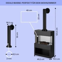 Zermatt Elektrischer Kamin 900/1800W Thermostat Flammenillusion 13 Zermatt Elektrischer Kamin 900/1800W Thermostat Flammenillusion -Klarstein 10035265 de 0005 usp