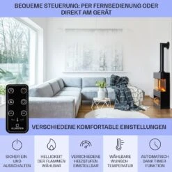 Zermatt Elektrischer Kamin 900/1800W Thermostat Flammenillusion 14 Zermatt Elektrischer Kamin 900/1800W Thermostat Flammenillusion -Klarstein 10035265 de 0006 usp