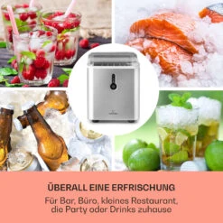 Chillout Eiswürfelmaschine Bulleteis 12kg/24h Wassertank: 1,5 L 11 Chillout Eiswürfelmaschine Bulleteis 12kg/24h Wassertank: 1,5 L -Klarstein 10035319 de 0003 usp