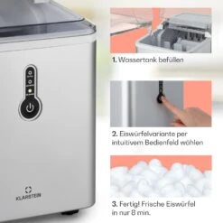 Chillout Eiswürfelmaschine Bulleteis 12kg/24h Wassertank: 1,5 L 12 Chillout Eiswürfelmaschine Bulleteis 12kg/24h Wassertank: 1,5 L -Klarstein 10035319 de 0004 usp