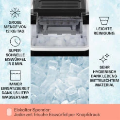 Chillout Eiswürfelmaschine Bulleteis 12kg/24h Wassertank: 1,5 L 10 Chillout Eiswürfelmaschine Bulleteis 12kg/24h Wassertank: 1,5 L -Klarstein 10035320 de 0002 usp