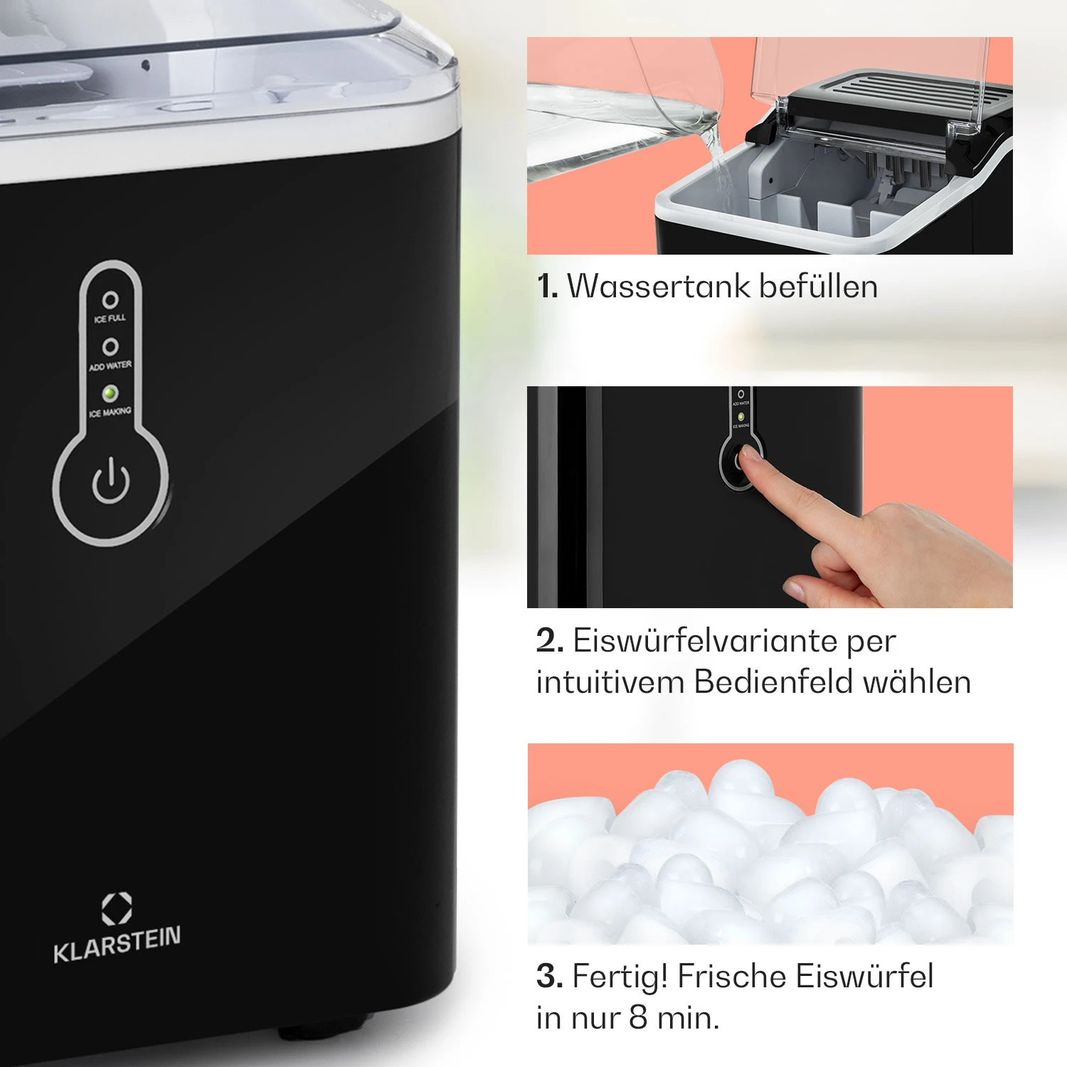 Chillout Eiswürfelmaschine Bulleteis 12kg/24h Wassertank: 1,5 L 6 Chillout Eiswürfelmaschine Bulleteis 12kg/24h Wassertank: 1,5 L – Bild 4