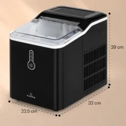 Chillout Eiswürfelmaschine Bulleteis 12kg/24h Wassertank: 1,5 L 15 Chillout Eiswürfelmaschine Bulleteis 12kg/24h Wassertank: 1,5 L -Klarstein 10035320 yy 0011 dimensions