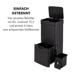 Royal Trash Matte Black Sensor-Mülleimer 72 Liter Edelstahl 15 Royal Trash Matte Black Sensor-Mülleimer 72 Liter Edelstahl -Klarstein 10035365 de 0003 logo