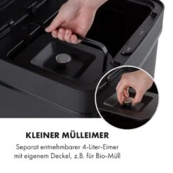 Royal Trash Matte Black Sensor-Mülleimer 72 Liter Edelstahl 16 Royal Trash Matte Black Sensor-Mülleimer 72 Liter Edelstahl -Klarstein 10035365 de 0004 logo