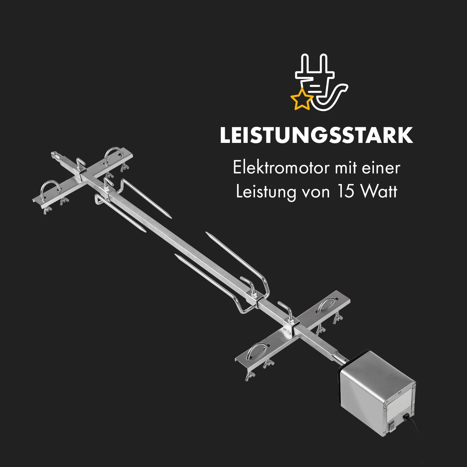 Sauenland Pro XL Spanferkelgrill Drehspieß 15W 4 Rollen Edelstahl 7 Sauenland Pro XL Spanferkelgrill Drehspieß 15W 4 Rollen Edelstahl – Bild 5