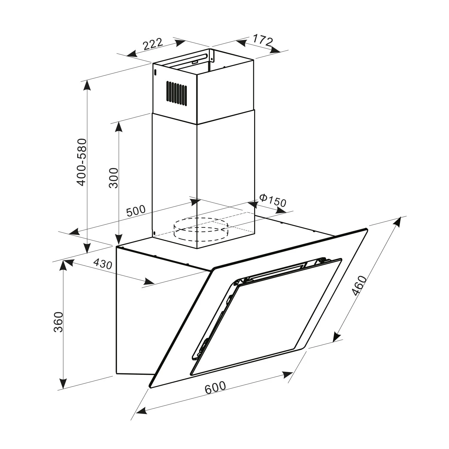 Eleonora 60 Dunstabzugshaube 426 M³/h Touch-Panel Ambiente-Licht 10 Eleonora 60 Dunstabzugshaube 426 M³/h Touch-Panel Ambiente-Licht – Bild 8