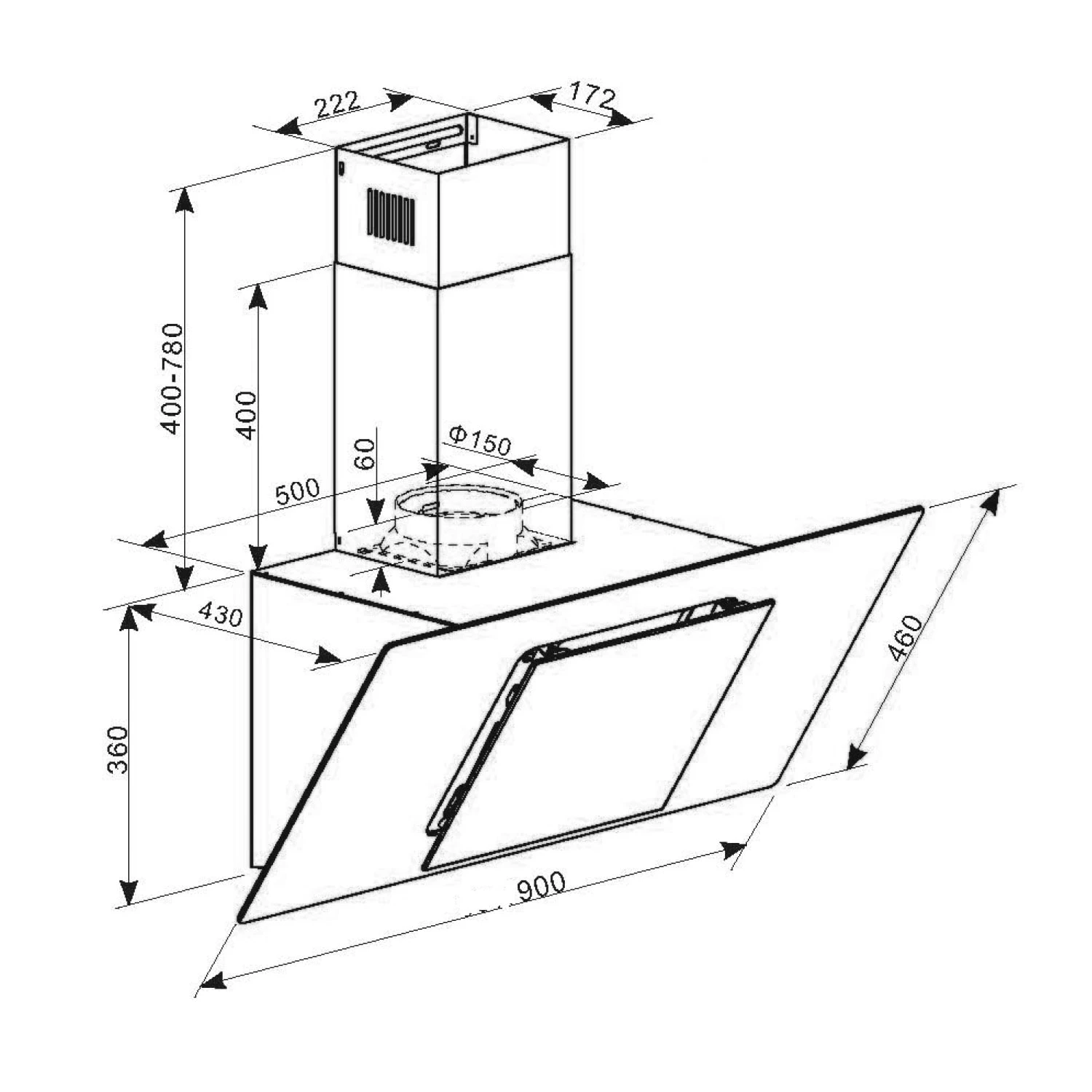Eleonora 90 Dunstabzugshaube 420 M³/h Touch-Panel Ambiente-Licht 10 Eleonora 90 Dunstabzugshaube 420 M³/h Touch-Panel Ambiente-Licht – Bild 8