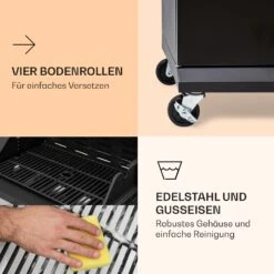 Valdosta 4.1 Gasgrill 4 X 2,8 KW + 2,5 KW Brenner Edelstahl Mobil 16 Valdosta 4.1 Gasgrill 4 X 2,8 KW + 2,5 KW Brenner Edelstahl Mobil -Klarstein 10035415 de 0007 logo