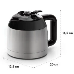 Arabica Thermoskanne Zubehör Ersatz Edelstahl Silber/schwarz -Klarstein 10035422 yy 0006 dimensions