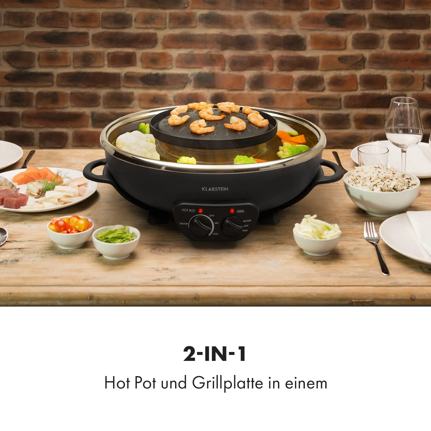 Szechuan 2-in-1 Hot Pot Und Grillplatte 5l Vol. 1350 / 600 W 4 Szechuan 2-in-1 Hot Pot Und Grillplatte 5l Vol. 1350 / 600 W – Bild 2